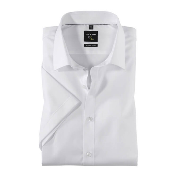 Camisa OLYMP No. Six super slim UNI POPELINE blanco con cuello Urban Kent de corte súper estrecho