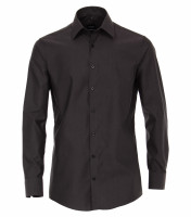 Camisa Venti MODERN FIT UNI POPELINE antracita con cuello Kent de corte moderno