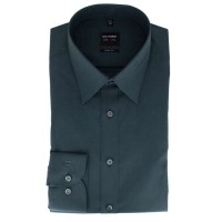 OLYMP Level Five body fit shirt CHAMBRAY anthracite with New York Kent collar in narrow cut