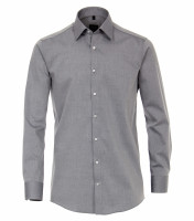 Chemise Venti MODERN FIT UNI POPELINE gris avec col Kent en coupe moderne