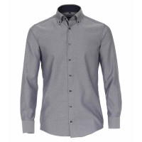 Venti overhemd MODERN FIT STRUCTUUR middelblauw met Button Downkraag in moderne snit