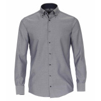 Camisa Venti MODERN FIT ESTRUCTURA azul medio con cuello Button Down de corte moderno