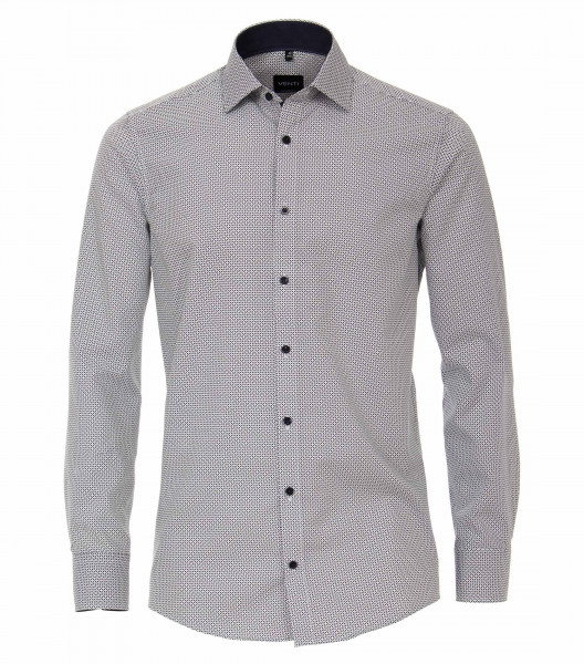 Venti Hemd MODERN FIT PRINT dunkelblau mit Kent Kragen in moderner Schnittform