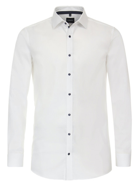 Chemise Venti BODY FIT STRUCTURE blanc avec col Kent en coupe moderne