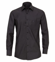 Camisa CASAMODA COMFORT FIT UNI POPELINE antracita con cuello Kent de corte clásico