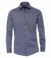 Chemise Venti MODERN FIT UNI POPELINE bleu foncé avec col Kent en coupe moderne