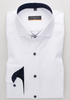 Eterna shirt SLIM FIT TWILL white with Shark collar in narrow cut