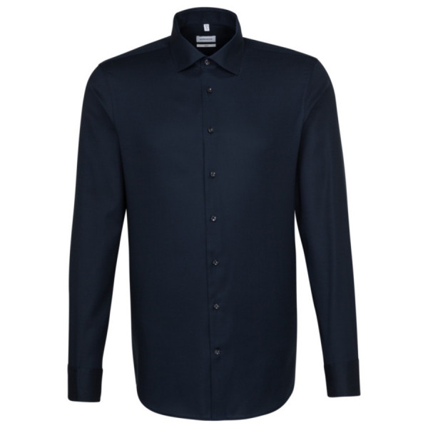 Seidensticker SLIM FIT shirt STRUCTURE dark blue with Business Kent collar in narrow cut