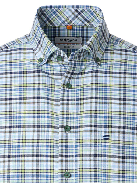 REDMOND Comfort Fit Hemd Grün Button-Down Fein Oxford - Ansicht 1