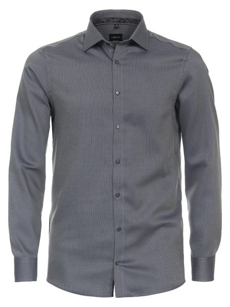 Camisa Venti MODERN FIT ESTRUCTURA azul oscuro con cuello Kent de corte moderno