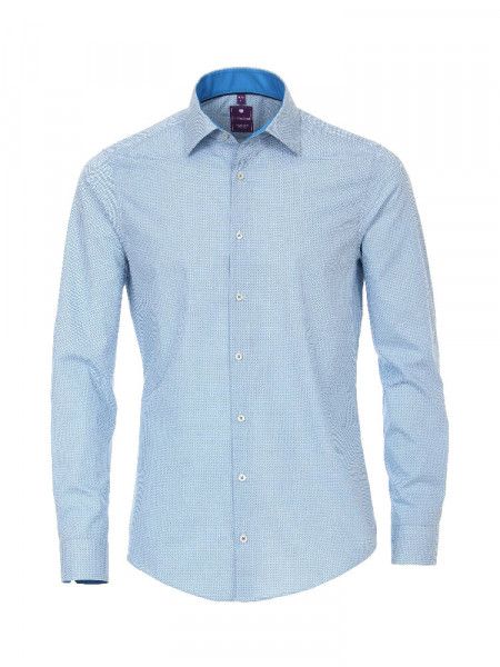 Redmond Hemd SLIM FIT PRINT hellblau mit Kent Kragen in schmaler Schnittform