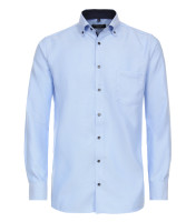 Chemise CASAMODA COMFORT FIT STRUCTURE bleu clair avec col Button Down en coupe classique