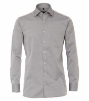 Camisa CASAMODA COMFORT FIT TWILL gris con cuello Kent de corte clásico