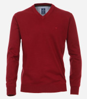 Jumper Redmond REGULAR FIT TEJIDO rojo oscuro con cuello Cuello en V de corte clásico