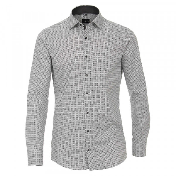 Venti Hemd MODERN FIT PRINT anthrazit mit Kent Kragen in moderner Schnittform