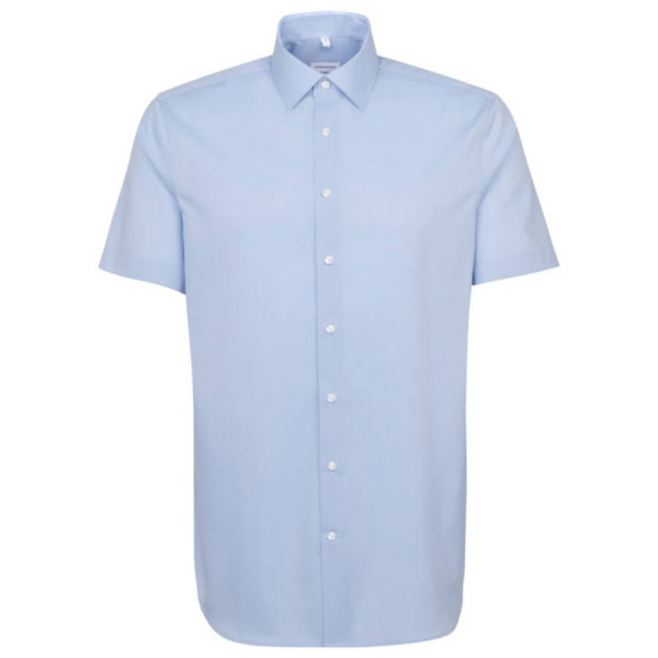 Seidensticker SLIM FIT shirt FIL À FIL light blue with Business Kent collar in narrow cut