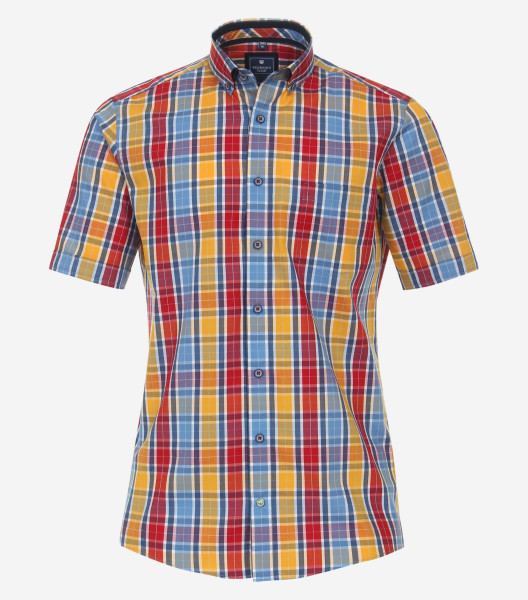 Redmond Hemd REGULAR FIT TWILL rot mit Button Down Kragen in klassischer Schnittform