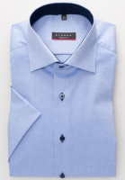 Eterna shirt MODERN FIT FINE OXFORD medium blue with Classic Kent collar in modern cut