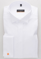 Camisa Eterna SLIM FIT TWILL blanco con cuello de Pajarita de corte estrecho