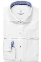 Camisa Eterna MODERN FIT TWILL blanco con cuello Seccionado de corte moderno