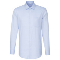 Camisa Seidensticker REGULAR ESTRUCTURA azul claro con cuello Business Kent de corte moderno