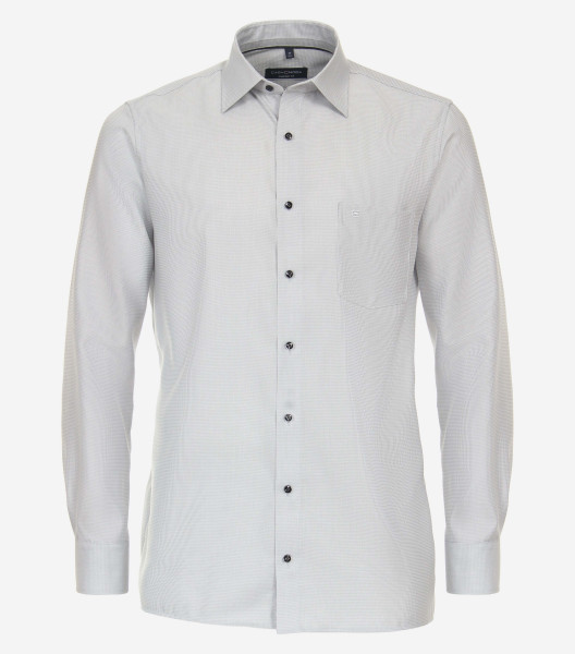 CasaModa overhemd COMFORT FIT STRUCTUUR grauw met Kent-kraag in klassieke snit