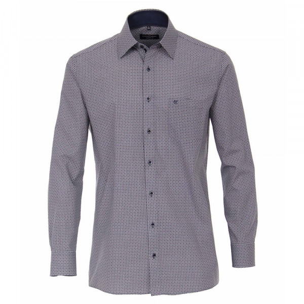 CASAMODA Hemd COMFORT FIT PRINT dunkelblau mit Kent Kragen in klassischer Schnittform