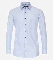 Camisa CasaModa COMFORT FIT ESTRUCTURA azul claro con cuello Kent de corte clásico