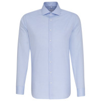 Camisa Seidensticker SLIM FIT FINO OXFORD azul claro con cuello Spread Kent de corte estrecho