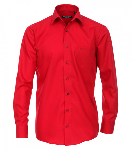 CASAMODA Hemd COMFORT FIT UNI POPELINE rot mit Kent Kragen in klassischer Schnittform