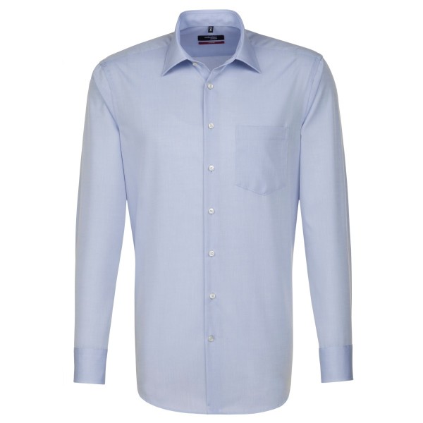 Chemise Seidensticker REGULAR CHAMBRAY bleu clair avec col Business Kent en coupe moderne