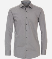 Camisa Venti MODERN FIT HYPERFLEX gris con cuello Kent de corte moderno