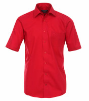 Camisa CASAMODA COMFORT FIT UNI POPELINE rojo con cuello Kent de corte clásico