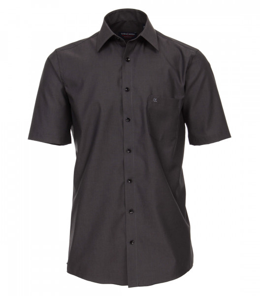 CASAMODA shirt COMFORT FIT UNI POPELINE anthracite with Kent collar in classic cut