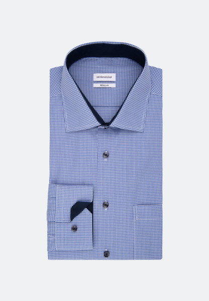 Seidensticker shirt REGULAR FIT UNI POPELINE light blue with Business Kent collar in classic cut