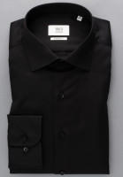 Camisa Eterna MODERN FIT TWILL negro con cuello Clásico Kent de corte moderno