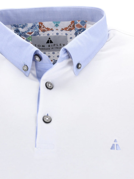 TOM RIPLEY Poloshirt Weiß Extrafeine Qualität - Ansicht 1