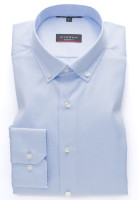 Camicia Eterna MODERN FIT TWILL azzurro con Button Down collar in taglio moderno