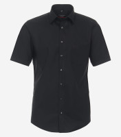 Camisa Redmond MODERN FIT UNI POPELINE negro con cuello Kent de corte moderno