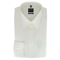 Camicia OLYMP Level Five body fit UNI POPELINE beige con New York Kent collar in taglio stretto