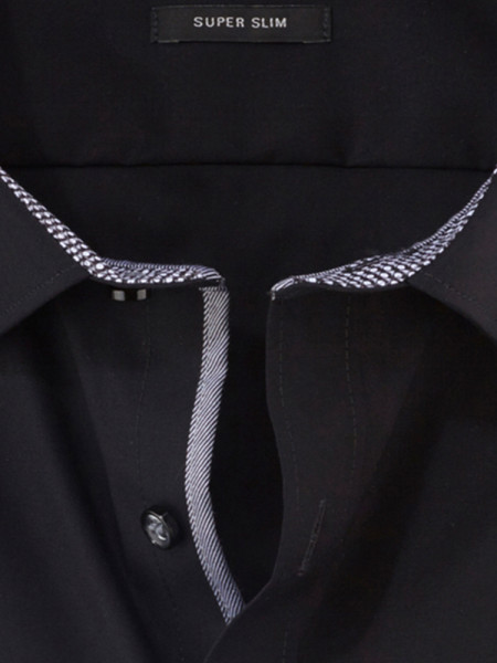 OLYMP Extra Slim Fit Hemd Schwarz Urban Kent Popeline