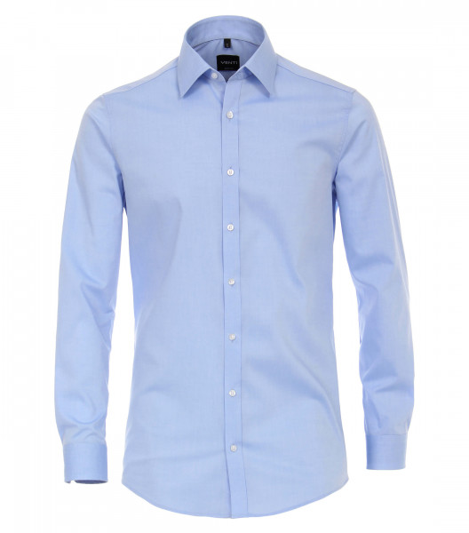 Venti shirt BODY FIT UNI POPELINE light blue with Kent collar in narrow cut