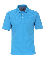 Redmond Poloshirt REGULAR FIT PIQUÉ hellblau mit Polo-Knopf Kragen in klassischer Schnittform