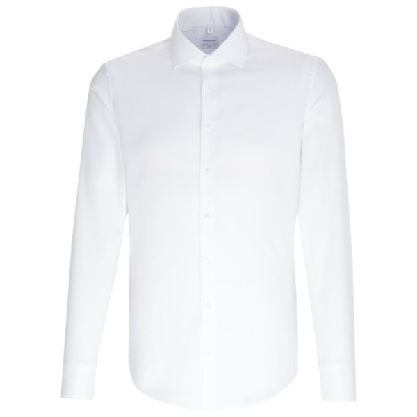 Camisa Seidensticker SLIM FIT FINO OXFORD blanco con cuello Spread Kent de corte estrecho