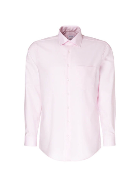 Chemise Seidensticker MODERN TWILL rose avec col Business Kent en coupe moderne