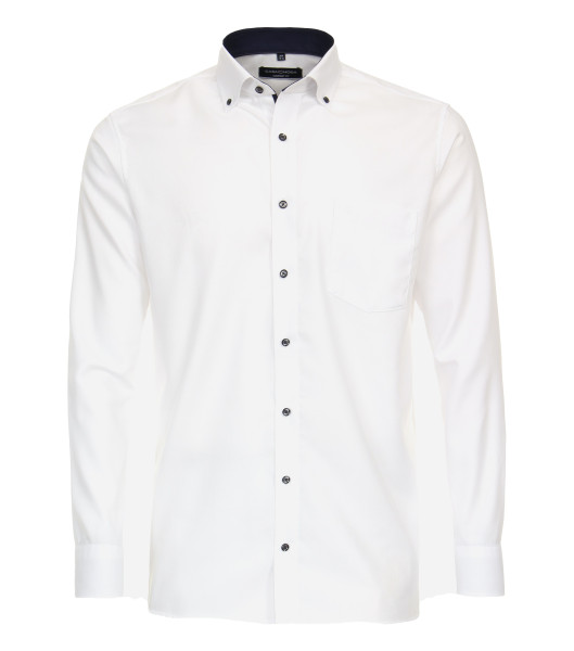Camicia CASAMODA COMFORT FIT STRUTTURA bianco con Button Down collar in taglio classico
