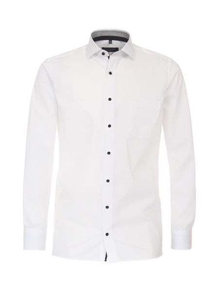 CasaModa overhemd MODERN FIT UNI POPELINE wit met Kent-kraag in moderne snit