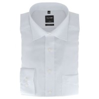 Camisa OLYMP Luxor modern fit NATTÉ blanco con cuello Nuevo Kent de corte moderno