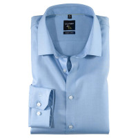 OLYMP No. Six super slim overhemd TWILL lichtblauw met Urban Kentkraag in super smalle snit