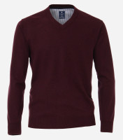 Ponticello Redmond REGULAR FIT MAGLIA rosso scuro con Scollo a V collar in taglio classico